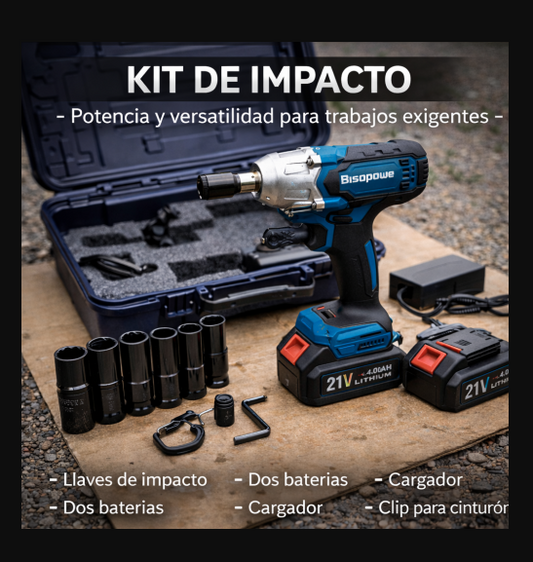 Pistola de impacto doble bateria con jue